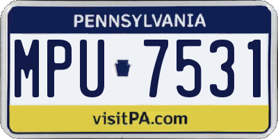 PA license plate MPU7531