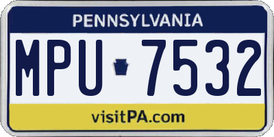 PA license plate MPU7532