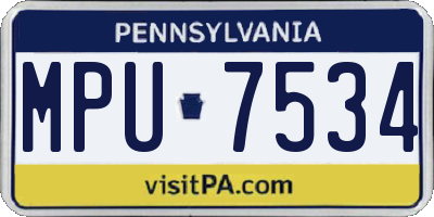 PA license plate MPU7534