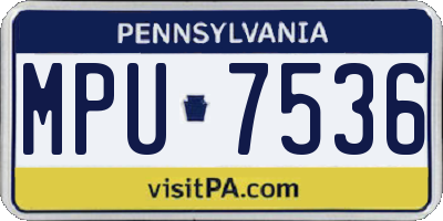 PA license plate MPU7536