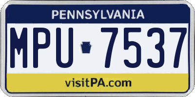 PA license plate MPU7537