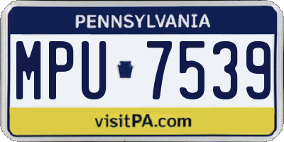 PA license plate MPU7539