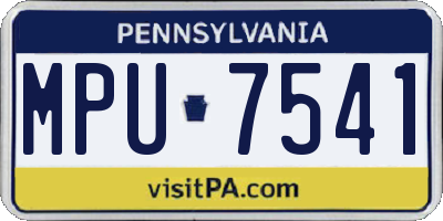 PA license plate MPU7541