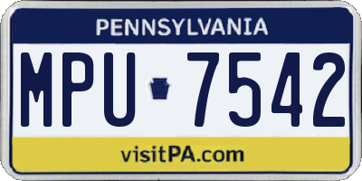 PA license plate MPU7542