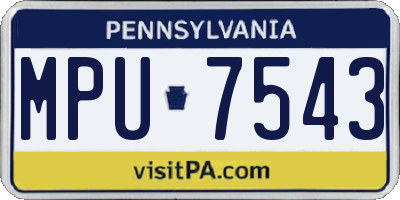 PA license plate MPU7543