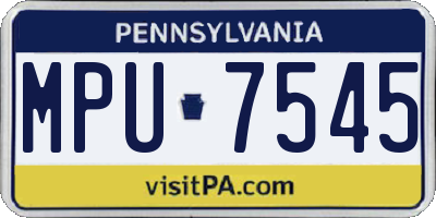 PA license plate MPU7545