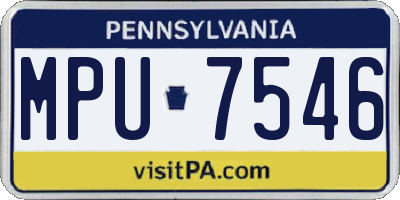 PA license plate MPU7546