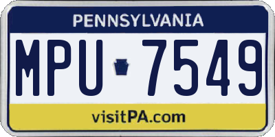 PA license plate MPU7549