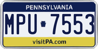 PA license plate MPU7553
