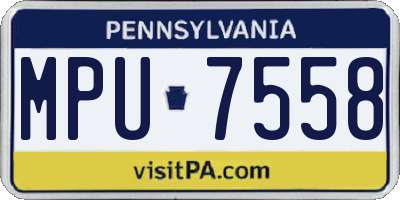 PA license plate MPU7558