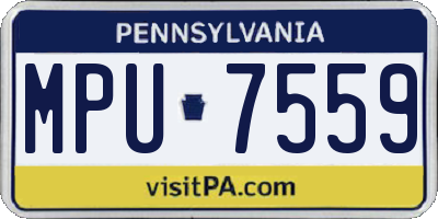 PA license plate MPU7559
