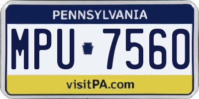 PA license plate MPU7560