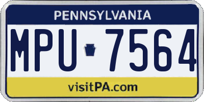PA license plate MPU7564
