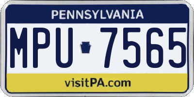 PA license plate MPU7565