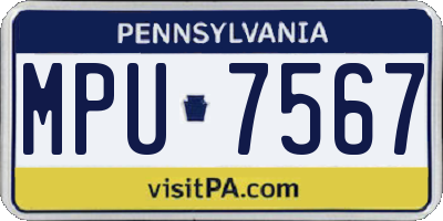 PA license plate MPU7567
