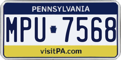 PA license plate MPU7568
