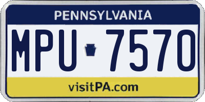 PA license plate MPU7570