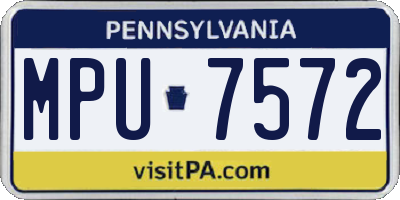 PA license plate MPU7572