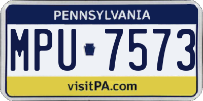 PA license plate MPU7573