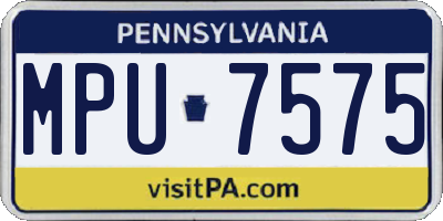 PA license plate MPU7575