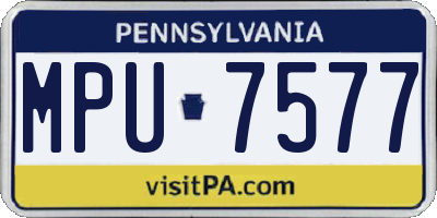 PA license plate MPU7577