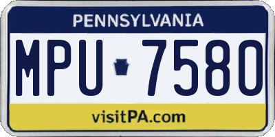 PA license plate MPU7580