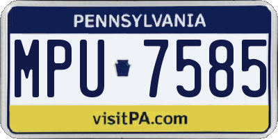 PA license plate MPU7585