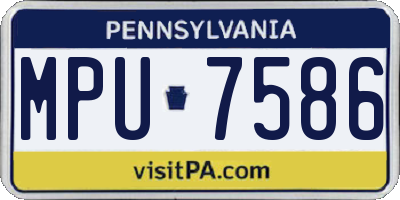 PA license plate MPU7586