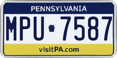 PA license plate MPU7587
