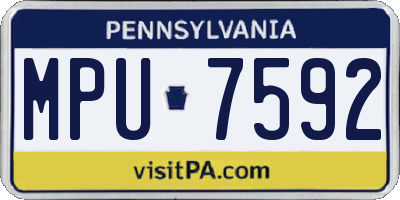PA license plate MPU7592