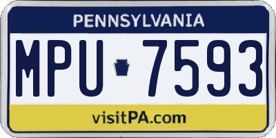 PA license plate MPU7593