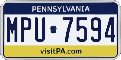 PA license plate MPU7594