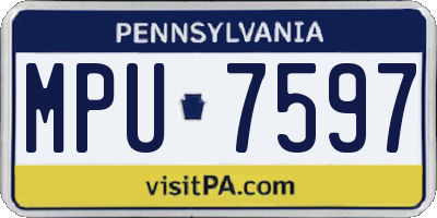 PA license plate MPU7597