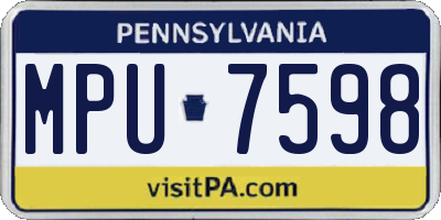 PA license plate MPU7598