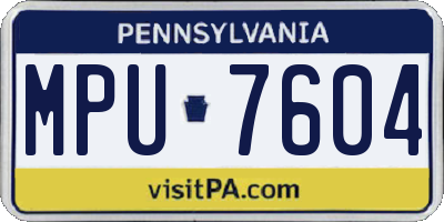PA license plate MPU7604