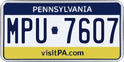 PA license plate MPU7607
