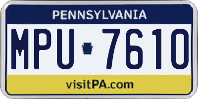 PA license plate MPU7610