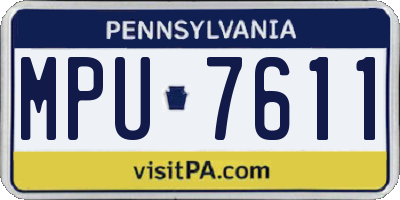 PA license plate MPU7611