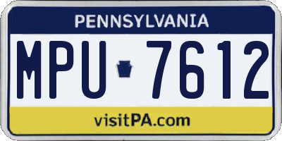 PA license plate MPU7612