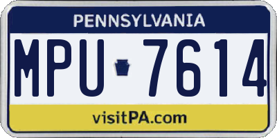 PA license plate MPU7614