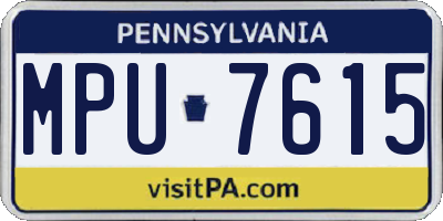 PA license plate MPU7615