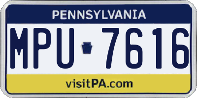 PA license plate MPU7616