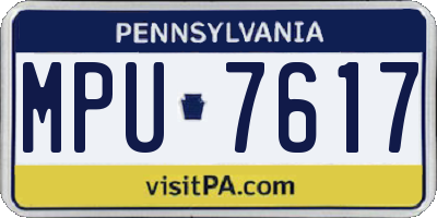 PA license plate MPU7617