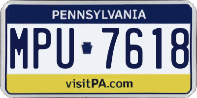 PA license plate MPU7618