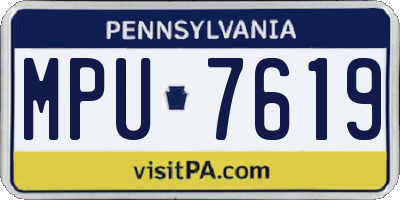 PA license plate MPU7619