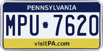 PA license plate MPU7620