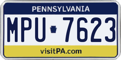 PA license plate MPU7623