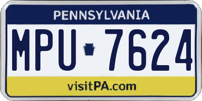 PA license plate MPU7624