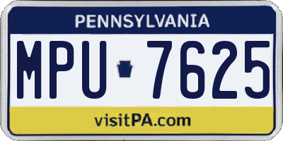 PA license plate MPU7625