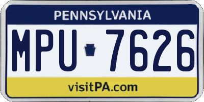 PA license plate MPU7626